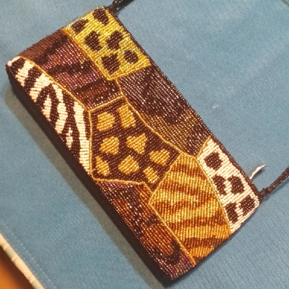 Beaded Animal Print Handbag